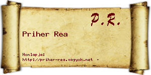Priher Rea névjegykártya
